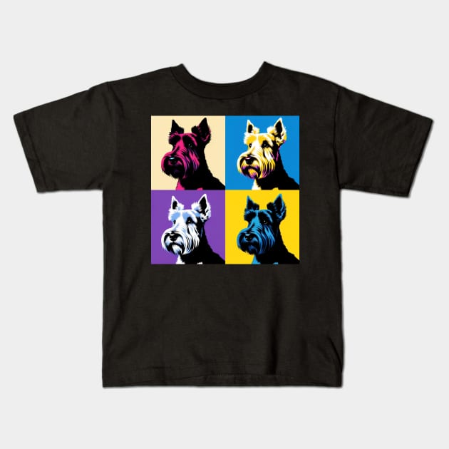 Scottish Terrier Pop Art - Dog Lover Gifts Kids T-Shirt by PawPopArt